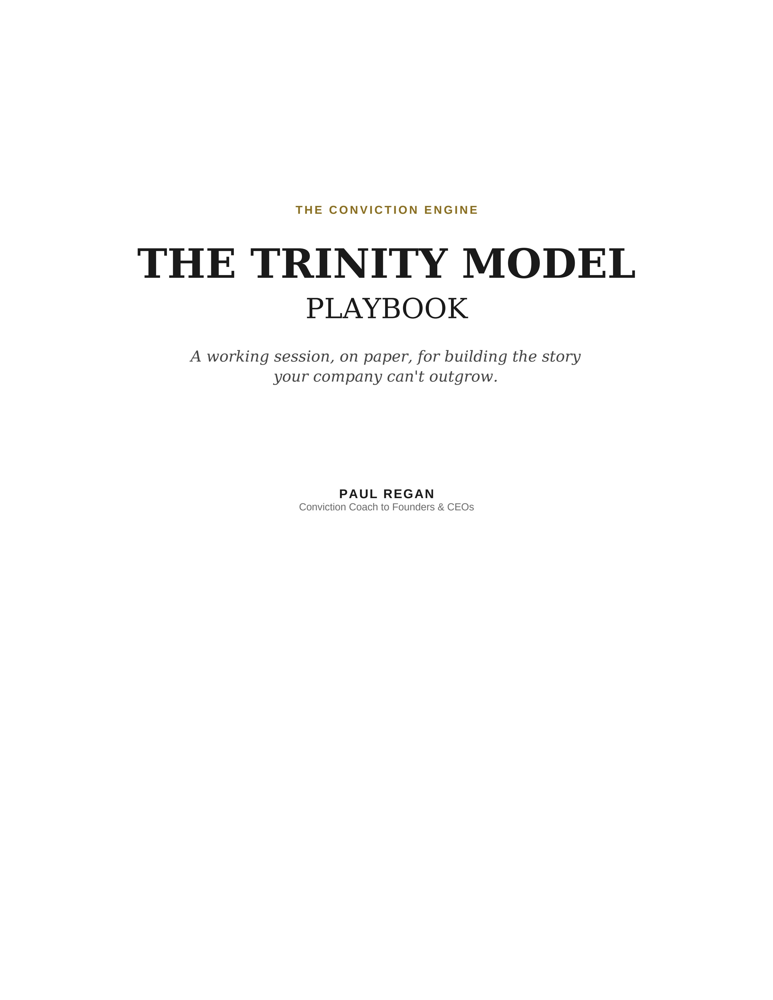 The Trinity Model Playbook cover