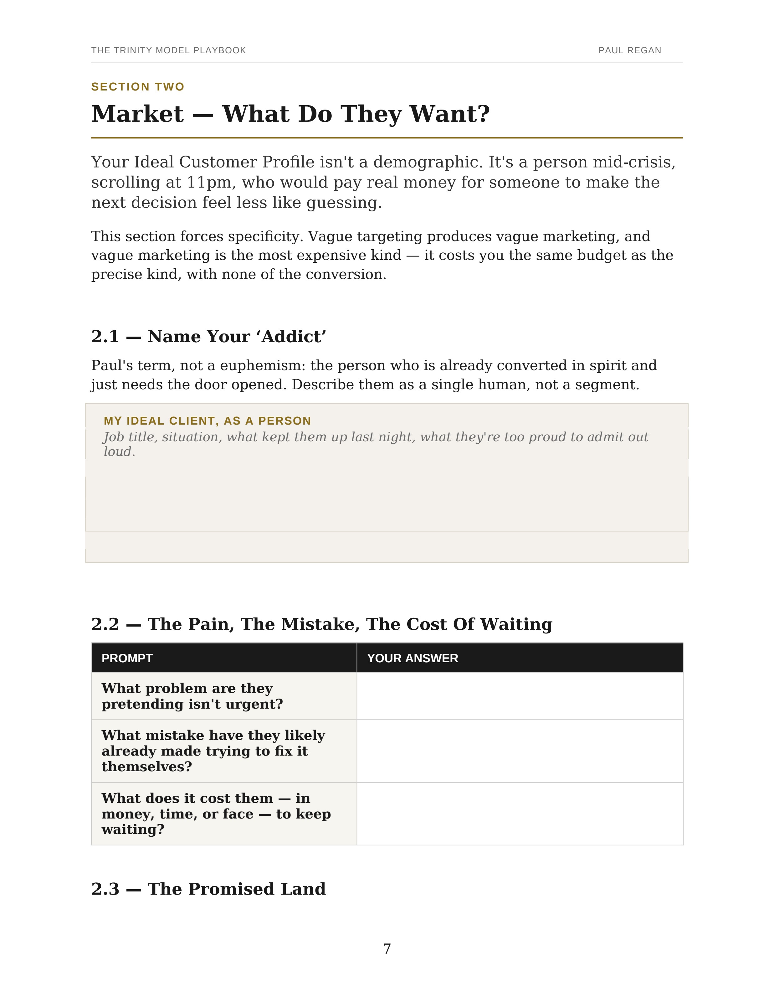 Market — What Do They Want?